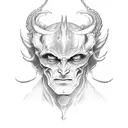 devil face tattoo design idea