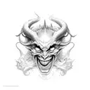 devil face tattoo design idea