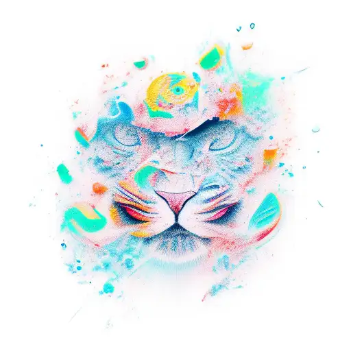 Expressing emotions through abstract shapes and colors tattoo design idea