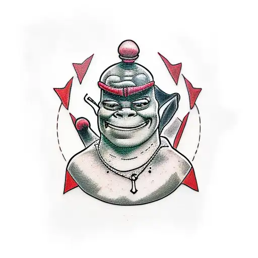brutal shrek tattoo design idea