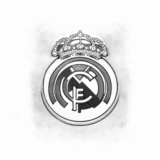 Real Madrid crest with a football tattoo design idea