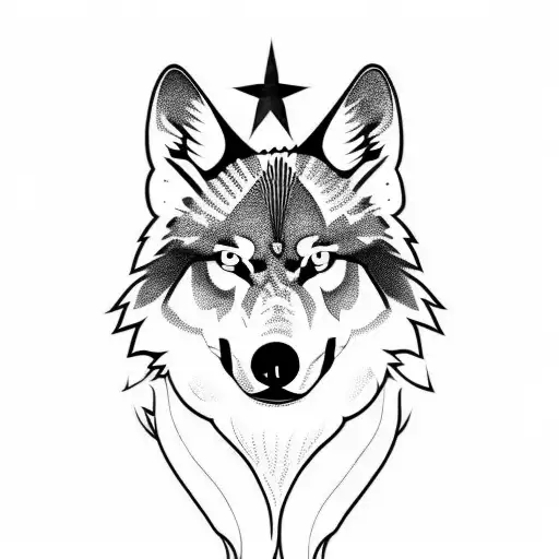 Turkey flag and wolf tattoo design idea
