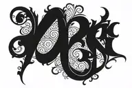 1. Gothic Initials: The letters “K.D.K” can be in a Gothic font, with an ornate, intricate, and elegant style. These ini tattoo design idea