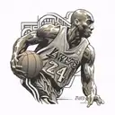 Kobe Bryant's jersey number tattoo design idea