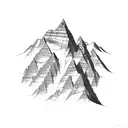 A scientific formula merging with a mountain peak resembling Mount Kailash tattoo design idea