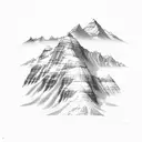 A scientific formula merging with a mountain peak resembling Mount Kailash tattoo design idea