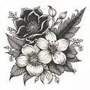 may June September November December birth flowers tattoo design idea