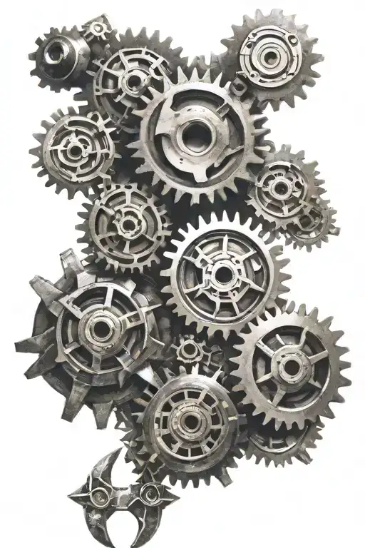 warrior cogs intertwined tattoo design idea