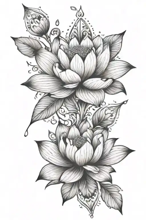 lotus bohemian arrows  tattoo design idea