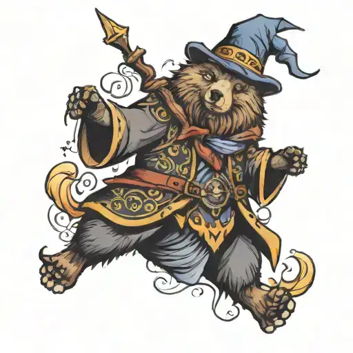 Wizard Bear tattoo design idea