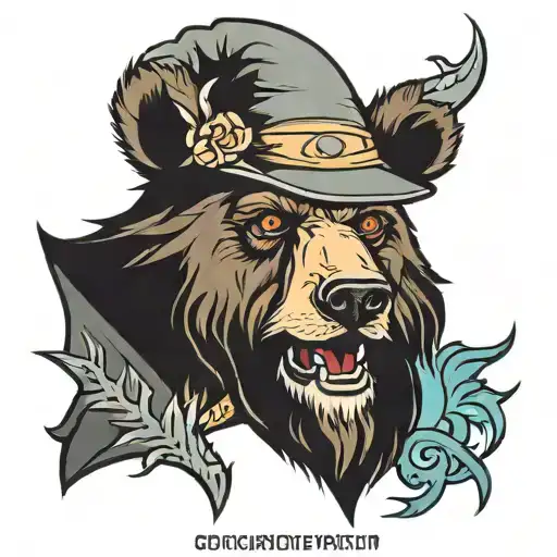 Bear Wizard tattoo design idea
