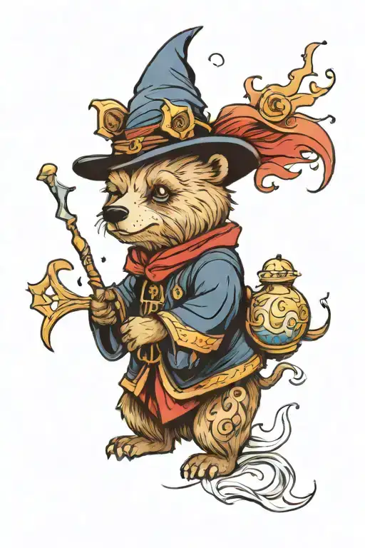 Wizard Bear tattoo design idea