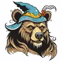 Bear Wizard tattoo design idea