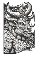 minotaur half sleeve  tattoo design idea