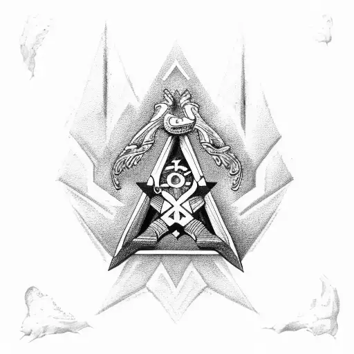 freemasons symbol on scull  tattoo design idea
