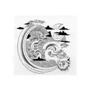 Naruto six paths chibaku tensei with moon and sun and some dragons around  tattoo design idea