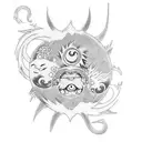 Naruto six paths chibaku tensei with moon and sun and some dragons around  tattoo design idea