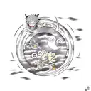 Naruto six paths chibaku tensei with moon and sun and some dragons around  tattoo design idea