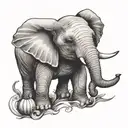 Halloween themed tattoo incorporating baby elephant   tattoo design idea