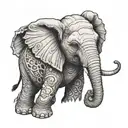 Halloween themed tattoo incorporating baby elephant   tattoo design idea