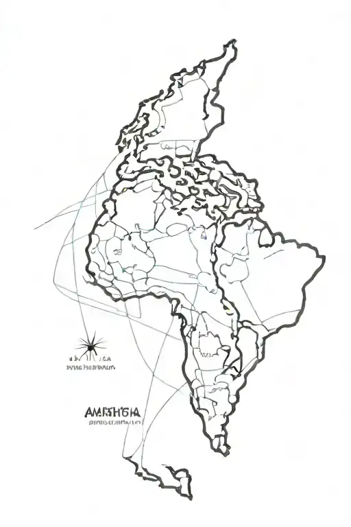 latin america with veins inside representing the countries  tattoo design idea
