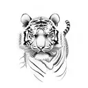tiger and roses tattoo design idea