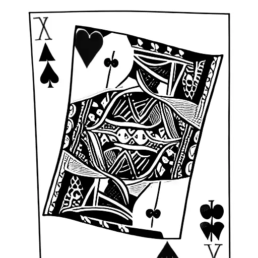 baraja de 5 cartas de poker en la que se vea la primera entera y las demás solo las esquinas  tattoo design idea
