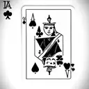 baraja de 5 cartas de poker en la que se vea la primera entera y las demás solo las esquinas  tattoo design idea