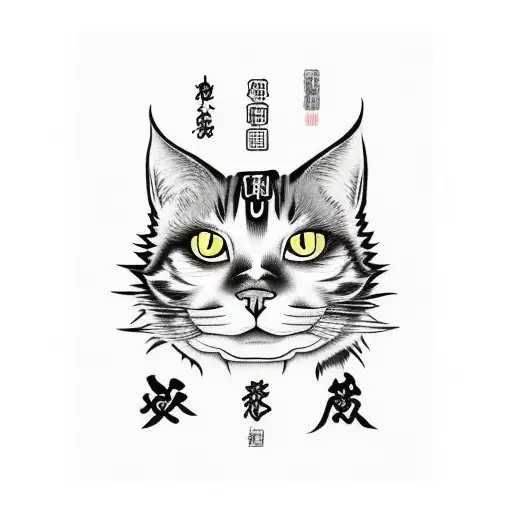 Fu dog shoulder tattoo, with clouds and a cat tattoo design idea