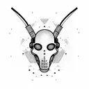 Airsoft mask with a music equalizer pattern tattoo design idea