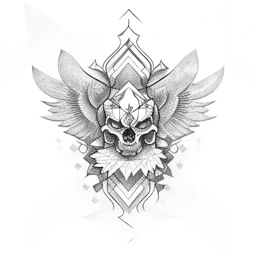 courage and wisdom tattoo design idea