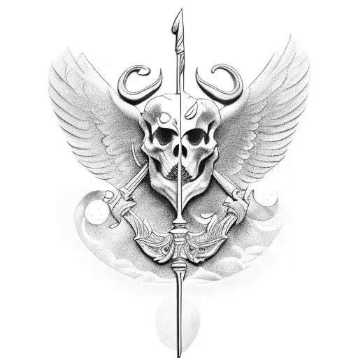 justice, temperance, courage and wisdom tattoo design idea