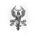 justice, temperance, courage and wisdom tattoo design idea