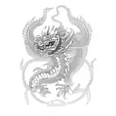 Mayan dragon with leaves tattoo design idea