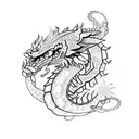 Mayan dragon with leaves tattoo design idea