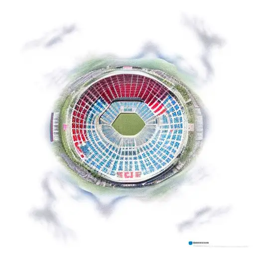 A realistic depiction of the Stade Vélodrome with fans cheering and the Marseille football team playing tattoo design idea