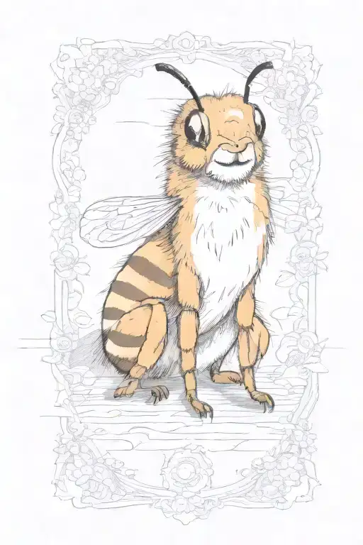 a honeybee on nose tattoo design idea