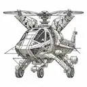 A stylized tiger helicopter transitioning into geometric shapes, with technical lines symbolizing my dad's engineering. tattoo design idea