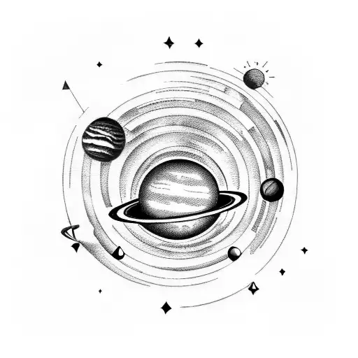 solar system tattoo design idea