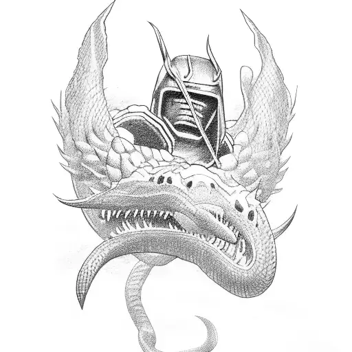 thor fighting the midgard serpent at sea tattoo design idea