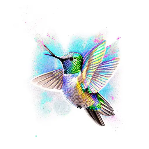 Hummingbird infinity chest tattoo design idea