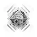 Dice with the numbers 2,2,5 tattoo design idea