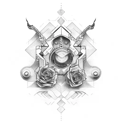 perspective text tattoo design idea