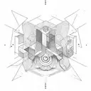 perspective text tattoo design idea