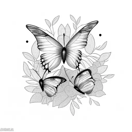 two butterflies one bigger than the other one it has to represent the love between the mother to their daughter  tattoo design idea