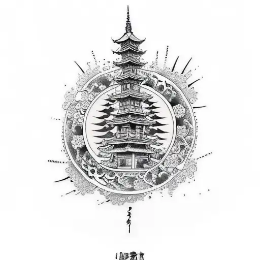 water well tattoo design idea