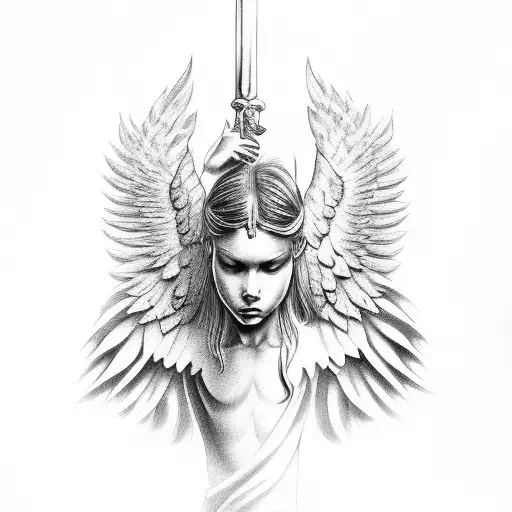 biblically accurate angel tattoo design idea