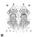 father and son tattoo design idea