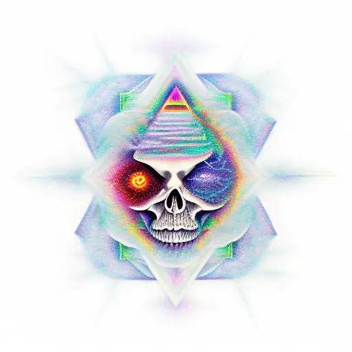 4th dimension and afterlife / energy / vibes / frequencies / vibrations / consciousness / perception tattoo design idea