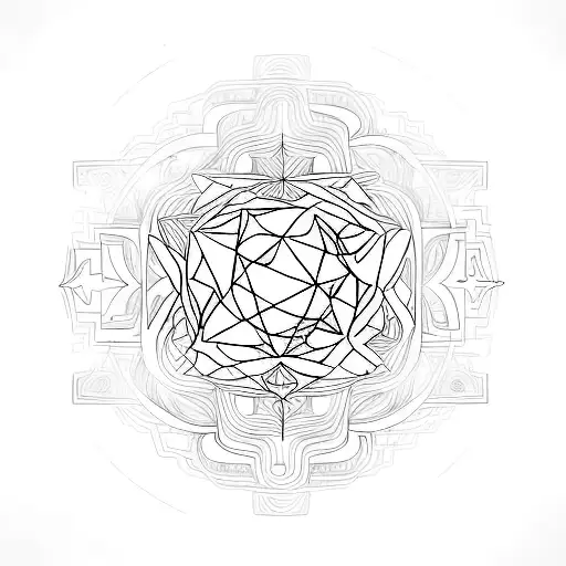 4th dimension and afterlife / energy / vibes / frequencies / vibrations / consciousness / perception tattoo design idea